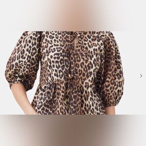 Ganni Leopard Print Top